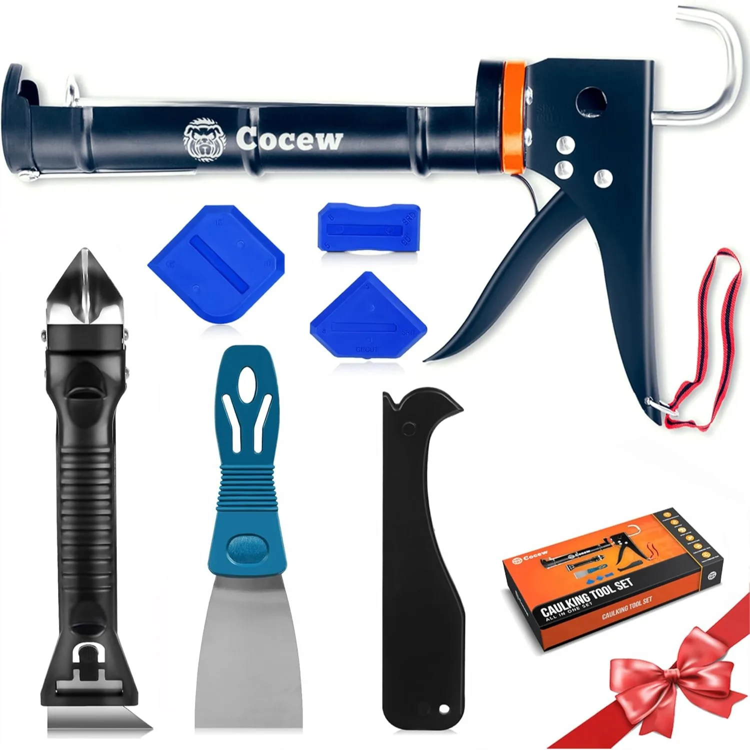 Caulk Gun Kit with Smooth Silicone Caulking Gun and Caulk Remover Tool, Sealant Finishing Tool for Kitchen Bathroom Window Sink
Caulk Gun Kit with Smooth Silicone Caulking Gun and Caulk Remover Tool, Sealant Finishing Tool for Kitchen Bathroom Window Sink