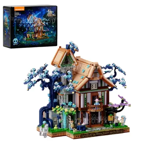 New Elf Hotel Building Blocks Large-scale Street Scene Assembly Model Toy Desktop Decoration Collection Children's Holiday Gifts