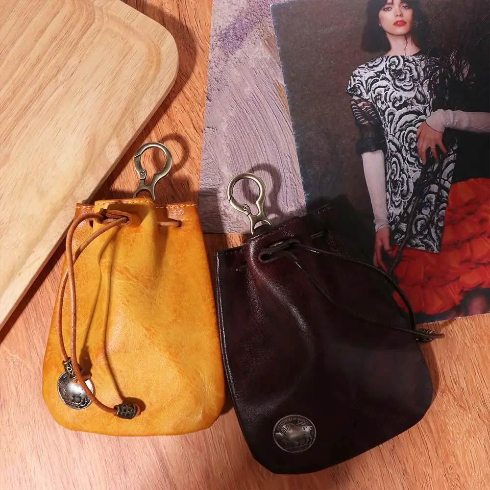 Simple Leather Genuine Leather Coin Purse Jewelry Pouch Retro Hanging Money Bag Soft with Keyring Drawstring Wallet Men
Simple Leather Genuine Leather Coin Purse Jewelry Pouch Retro Hanging Money Bag Soft with Keyring Drawstring Wallet Men