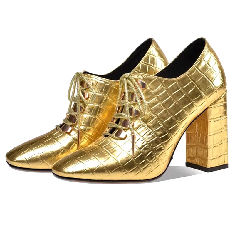 Rock Style Silver Gold Stone Leather Square Block Metal Sheet Lace- Up Ankle Boots Square Toe Women Spring Short Booties
Rock Style Silver Gold Stone Leather Square Block Metal Sheet Lace- Up Ankle Boots Square Toe Women Spring Short Booties