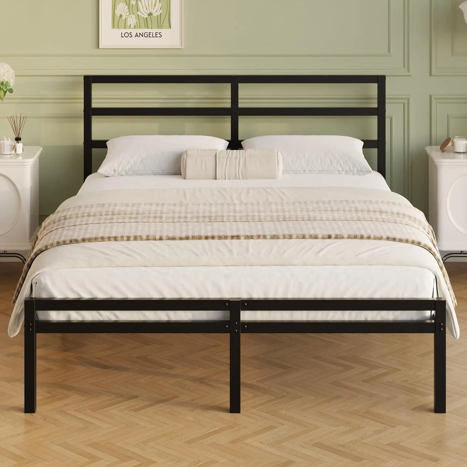 King Bed Frame with Headboard and Footboard, 12 Inch Classic Metal Platform Bed Frame, Under Bed, Customized
King Bed Frame with Headboard and Footboard, 12 Inch Classic Metal Platform Bed Frame, Under Bed, Customized