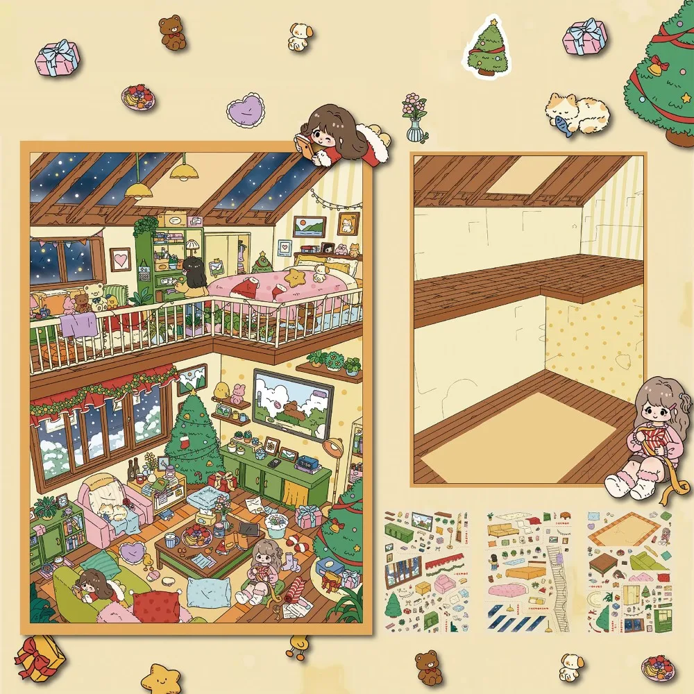 Warm Little Nest Series Miniature Landscape Sticker DIY PET Cabin Scene Sticker Cartoon Stress Relief Miniature Scene Collage
Warm Little Nest Series Miniature Landscape Sticker DIY PET Cabin Scene Sticker Cartoon Stress Relief Miniature Scene Collage