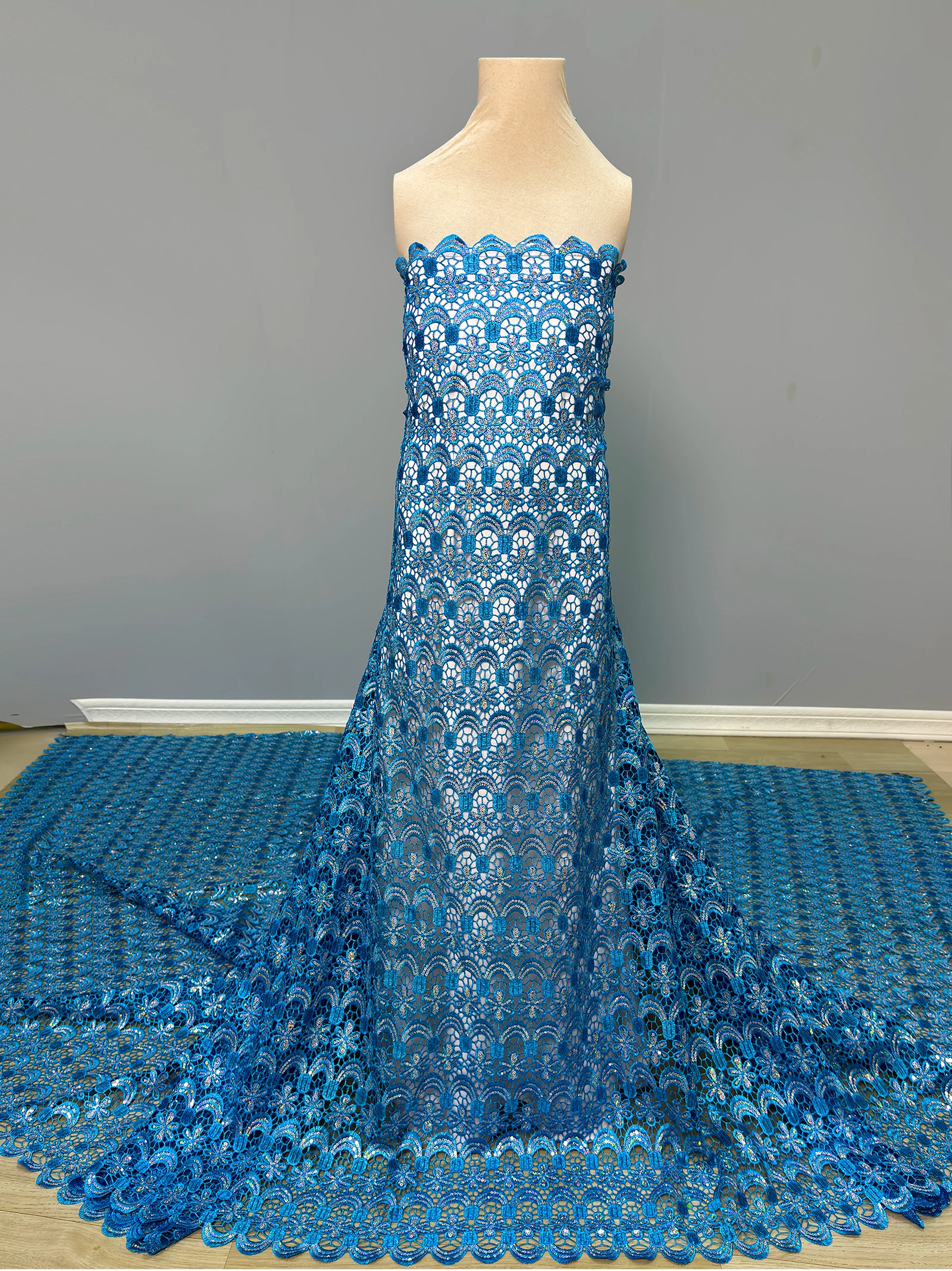 African Guipure Cord Lace Fabric 2026 High Quality Seqions Nigerian French Water Soluble Lace Fabric For Wedding Party Dress
African Guipure Cord Lace Fabric 2026 High Quality Seqions Nigerian French Water Soluble Lace Fabric For Wedding Party Dress