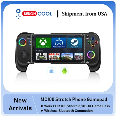 BEBONCOOL MC100 Gamepad Telescopic For Apple IOS Android PUBG COD Stretch Wireless Bluetooth Phone Game Controller Joystick