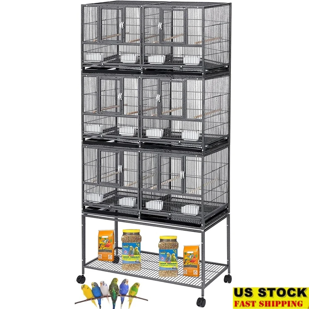 Deluxe Triple Stackable Bird Breeding Cage with Center Divider Side Nest Doors Rolling Stand Canaries Cockatiels Lovebirds
Deluxe Triple Stackable Bird Breeding Cage with Center Divider Side Nest Doors Rolling Stand Canaries Cockatiels Lovebirds