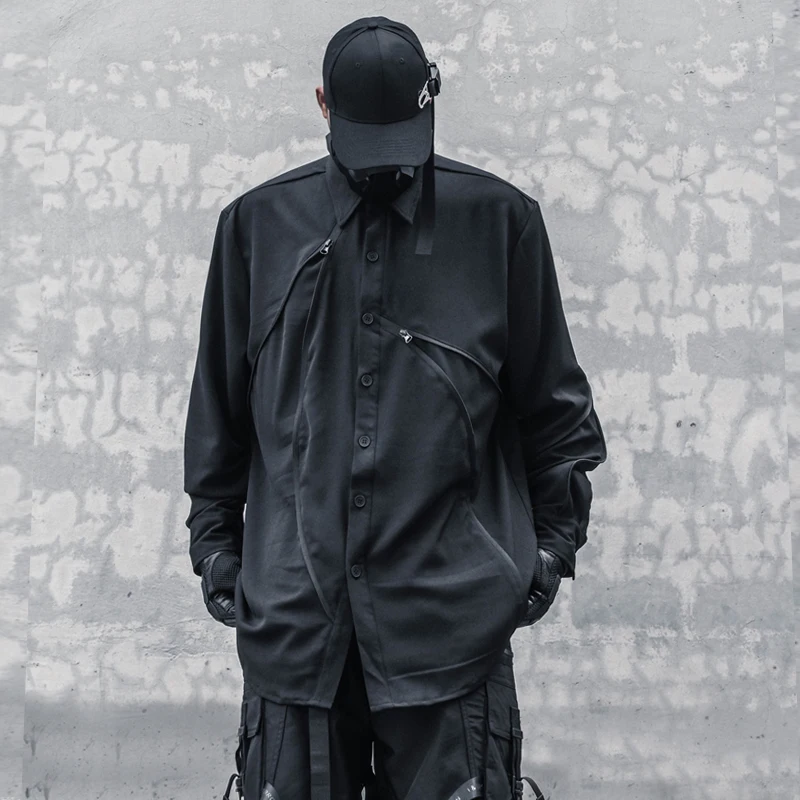 Yamamoto Style Dark Zipper Design Shirt For Men Autumn Retro Simple Loose Asymmetrical Fashion Shirt
Yamamoto Style Dark Zipper Design Shirt For Men Autumn Retro Simple Loose Asymmetrical Fashion Shirt