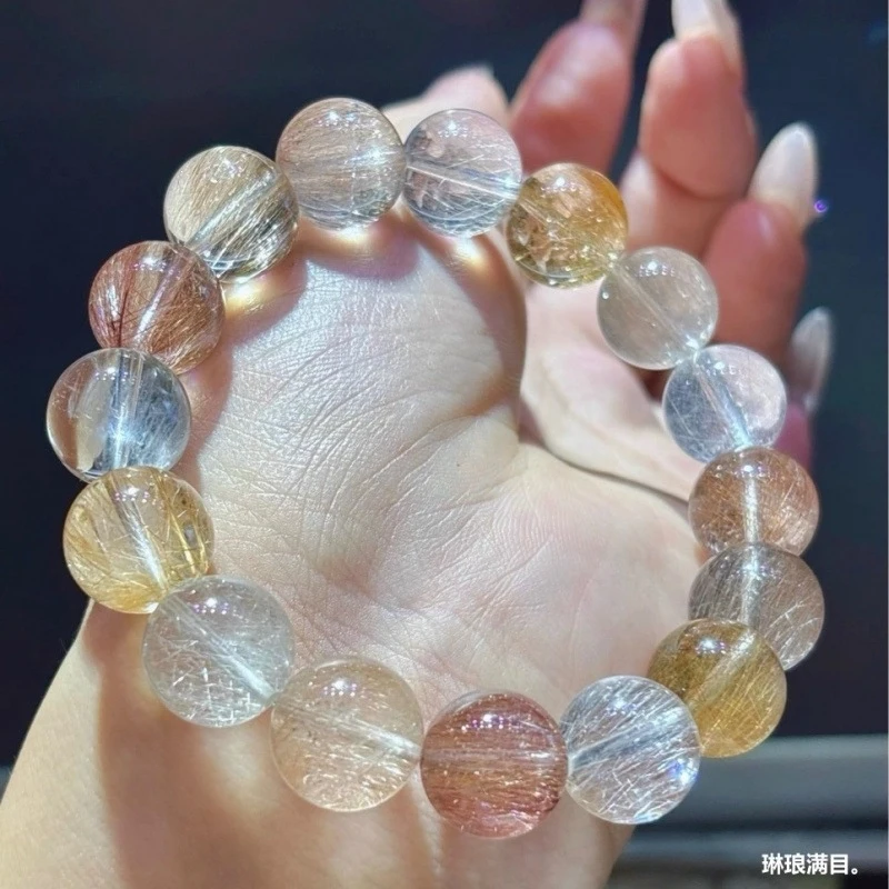 Authentic New Chinese Style Natural Brazilian Ice-Back Old Mine Material Colorful Bracelet, Clear Rabbit Hair Crysta
Authentic New Chinese Style Natural Brazilian Ice-Back Old Mine Material Colorful Bracelet, Clear Rabbit Hair Crysta