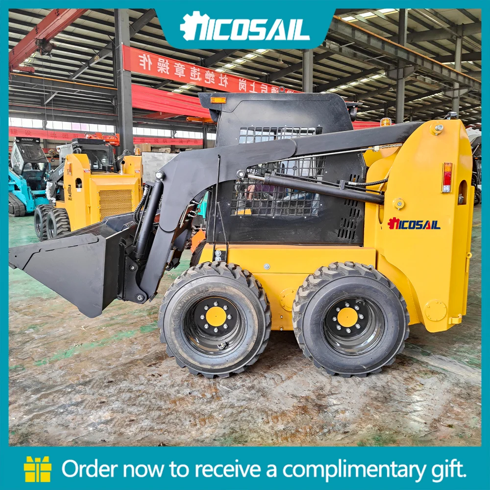 JC25 small skid steer loader with a load capacity of 380kg used for grabbing and material handling in pastures
JC25 small skid steer loader with a load capacity of 380kg used for grabbing and material handling in pastures