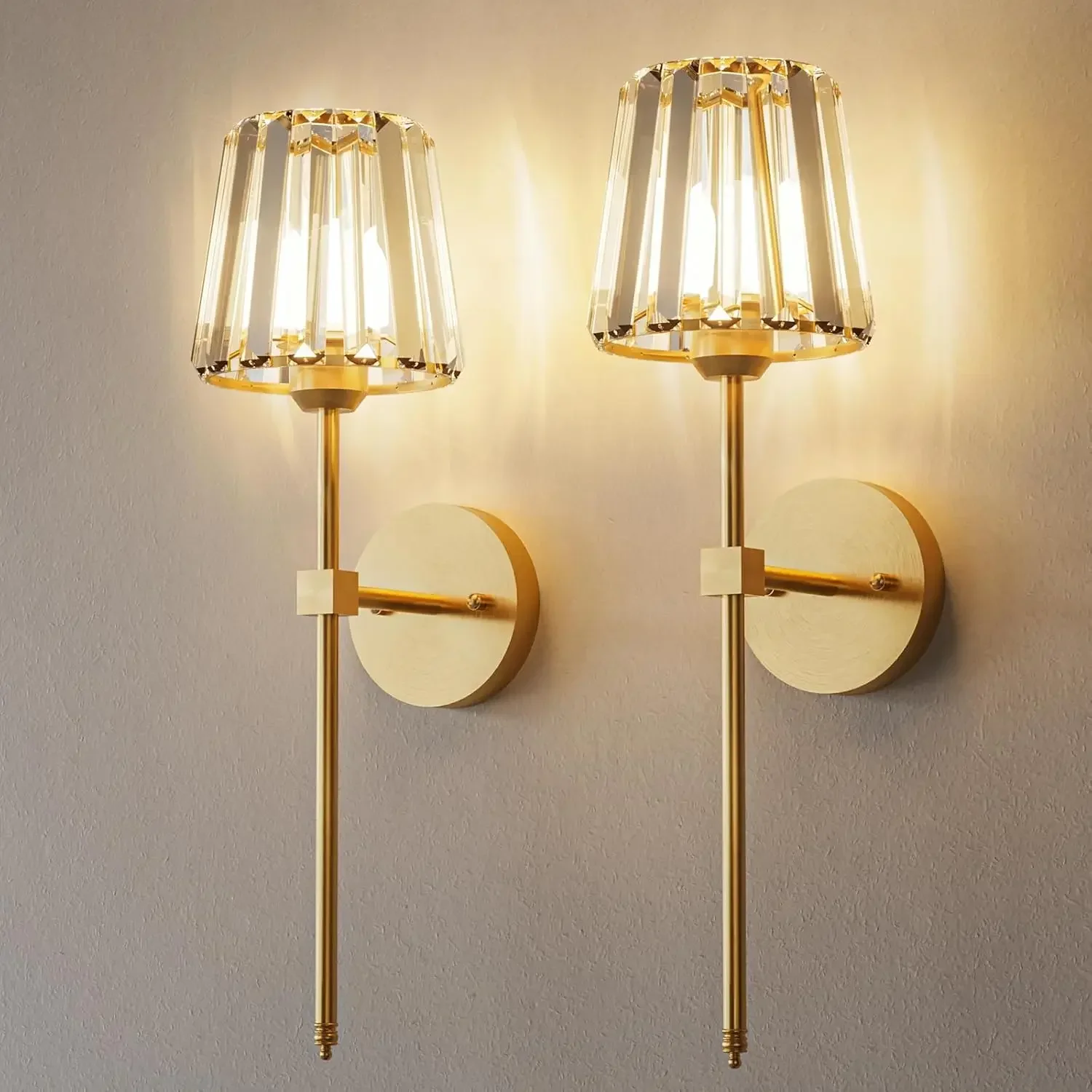 Crystal Battery Operated Wall Sconces Set of 2, Gold Rechargeable Wireless Wall Sconce Lights with Crystal Lampshade, 12 RGB and
Crystal Battery Operated Wall Sconces Set of 2, Gold Rechargeable Wireless Wall Sconce Lights with Crystal Lampshade, 12 RGB and