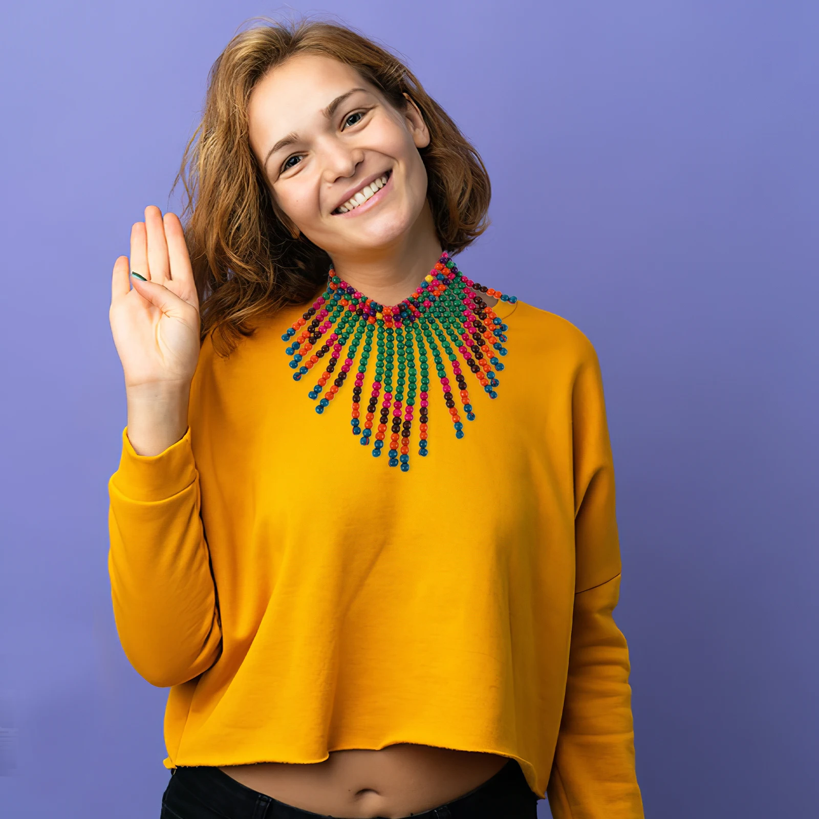 African Beaded Necklace For Women Handmade Colorful Wood Boho Tassel Scarf Design Lightweight Layered Necklaces Jewelry For 
African Beaded Necklace For Women Handmade Colorful Wood Boho Tassel Scarf Design Lightweight Layered Necklaces Jewelry For