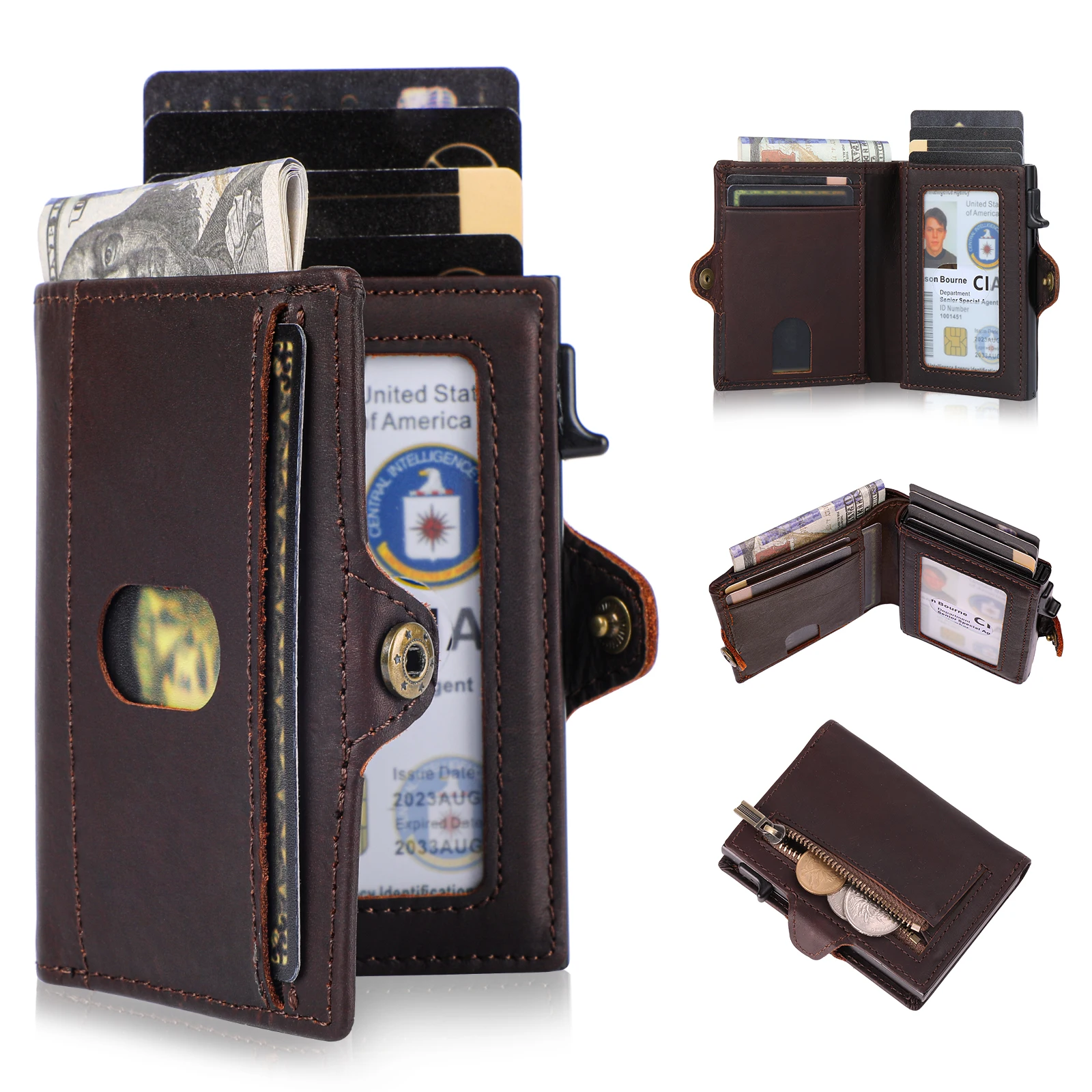 Genuine Leather Card Holder Wallet For Men Original Cowhide Rfid Bifold Slim Thin Men's Purse With Pop up Card Box Coin Pocket
Genuine Leather Card Holder Wallet For Men Original Cowhide Rfid Bifold Slim Thin Men's Purse With Pop up Card Box Coin Pocket