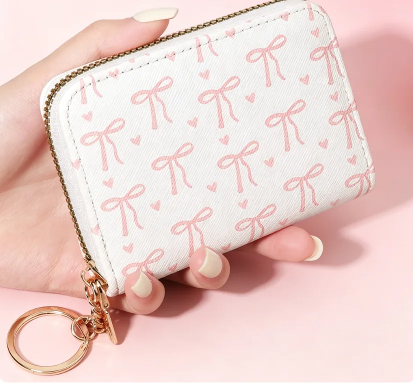 Cute All Over Bow Pattern Small Zipper Coin Purse - Portable Keychain Card Wallet
Cute All Over Bow Pattern Small Zipper Coin Purse - Portable Keychain Card Wallet