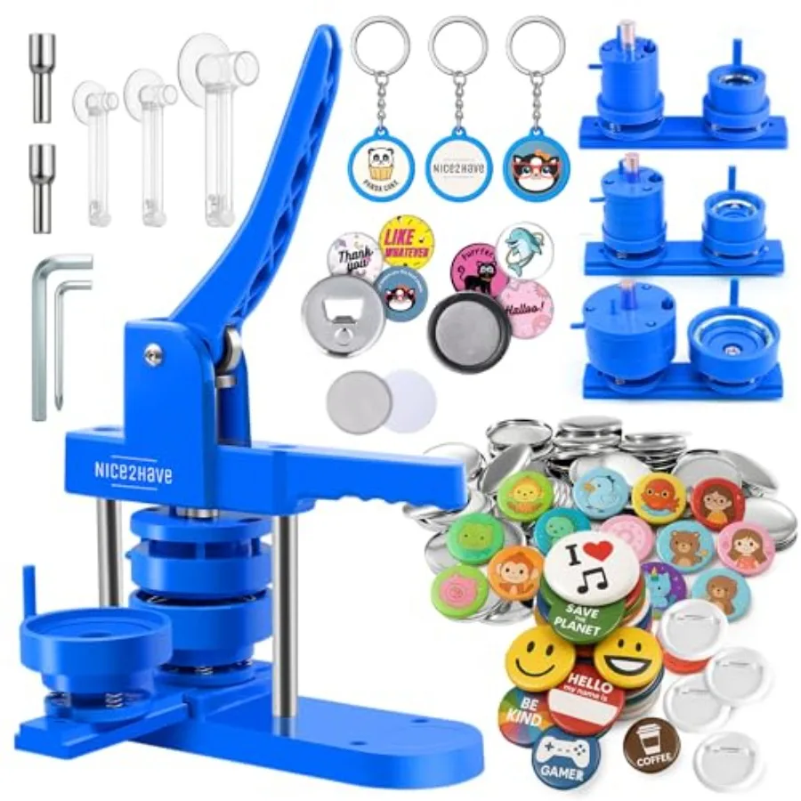 Button Maker Machine Multiple Size Molds Pin Maker Machine Kit w/ 500 Buttons 15 Fridge Magnets 15 Bottle Openers 15 Keychain B
Button Maker Machine Multiple Size Molds Pin Maker Machine Kit w/ 500 Buttons 15 Fridge Magnets 15 Bottle Openers 15 Keychain B