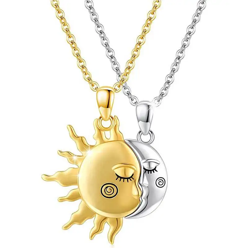 Hot sale couple pendant necklace stainless steel a pair of magnets attracting human face gift
Hot sale couple pendant necklace stainless steel a pair of magnets attracting human face gift