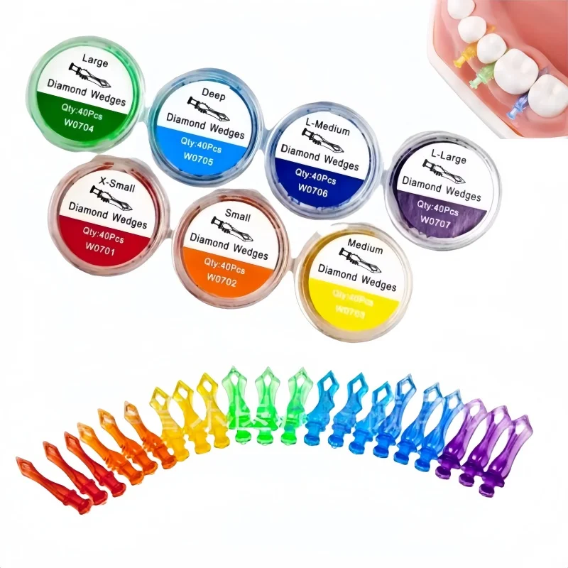 40PCS/box Dental Interdental Wedge Diamond Type Interdental Wedge Multi Size Dental Wedge Tool Dental Treatment Accessories
40PCS/box Dental Interdental Wedge Diamond Type Interdental Wedge Multi Size Dental Wedge Tool Dental Treatment Accessories