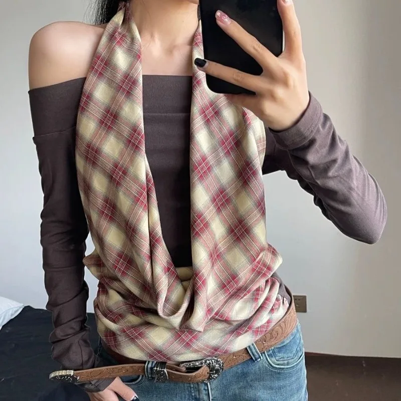 Harajukun Patchwork Fake Two Pieces Tops Y2k Vintage Tops Plaid Streetwear 2000s Japanese Off Shoulder Tee Tops Autumn
Harajukun Patchwork Fake Two Pieces Tops Y2k Vintage Tops Plaid Streetwear 2000s Japanese Off Shoulder Tee Tops Autumn