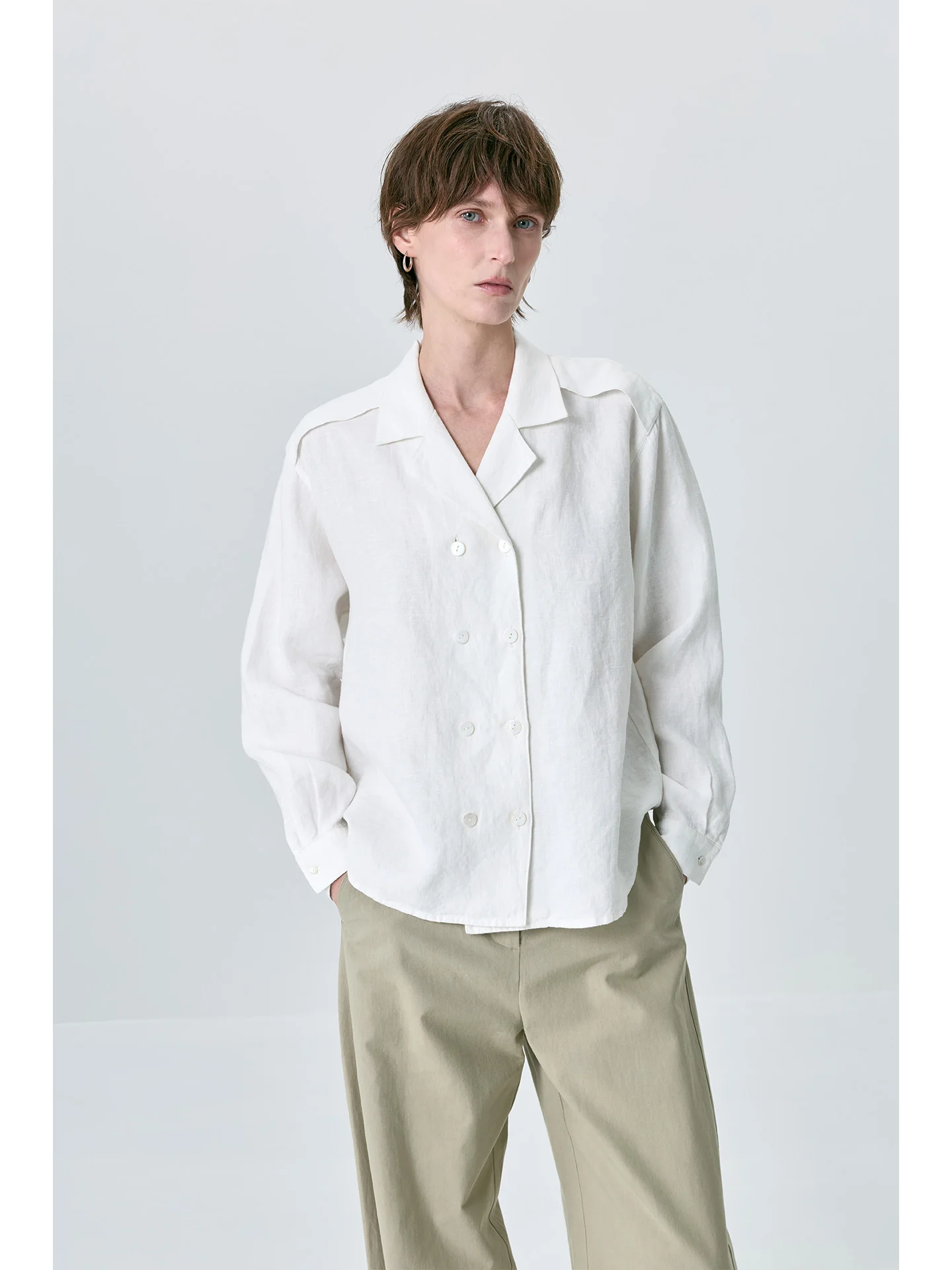 Retro Full Linen Double-Breasted Long Sve irt Women's Simple Elegance Top French Sle Loose Fit Breathable Skin-Friendly
Retro Full Linen Double-Breasted Long Sve irt Women's Simple Elegance Top French Sle Loose Fit Breathable Skin-Friendly