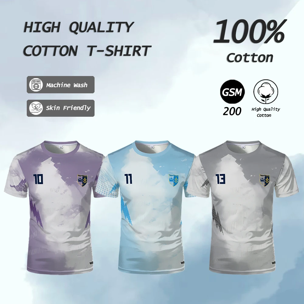WIFRU Clouds And Fog Print Football T-shirt Summer Moisture Wicking Cotton Short Sleeve Tops Men's Outdoor Sports Fitness Jersey
WIFRU Clouds And Fog Print Football T-shirt Summer Moisture Wicking Cotton Short Sleeve Tops Men's Outdoor Sports Fitness Jersey