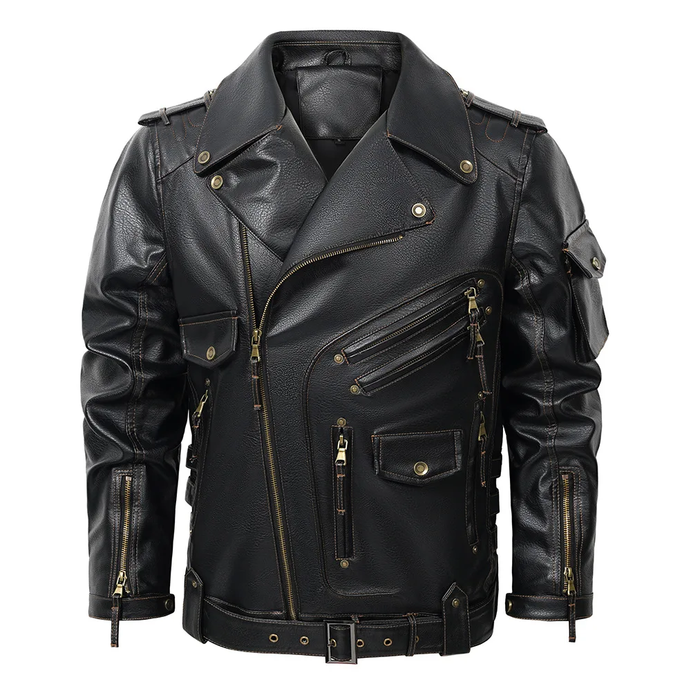 Men Spring Autumn Motorcycle Leather Jacket Solid Stand Collar Pu Fashion Casual Trend Windproof Coat Streetwear Fashion Brand
Men Spring Autumn Motorcycle Leather Jacket Solid Stand Collar Pu Fashion Casual Trend Windproof Coat Streetwear Fashion Brand