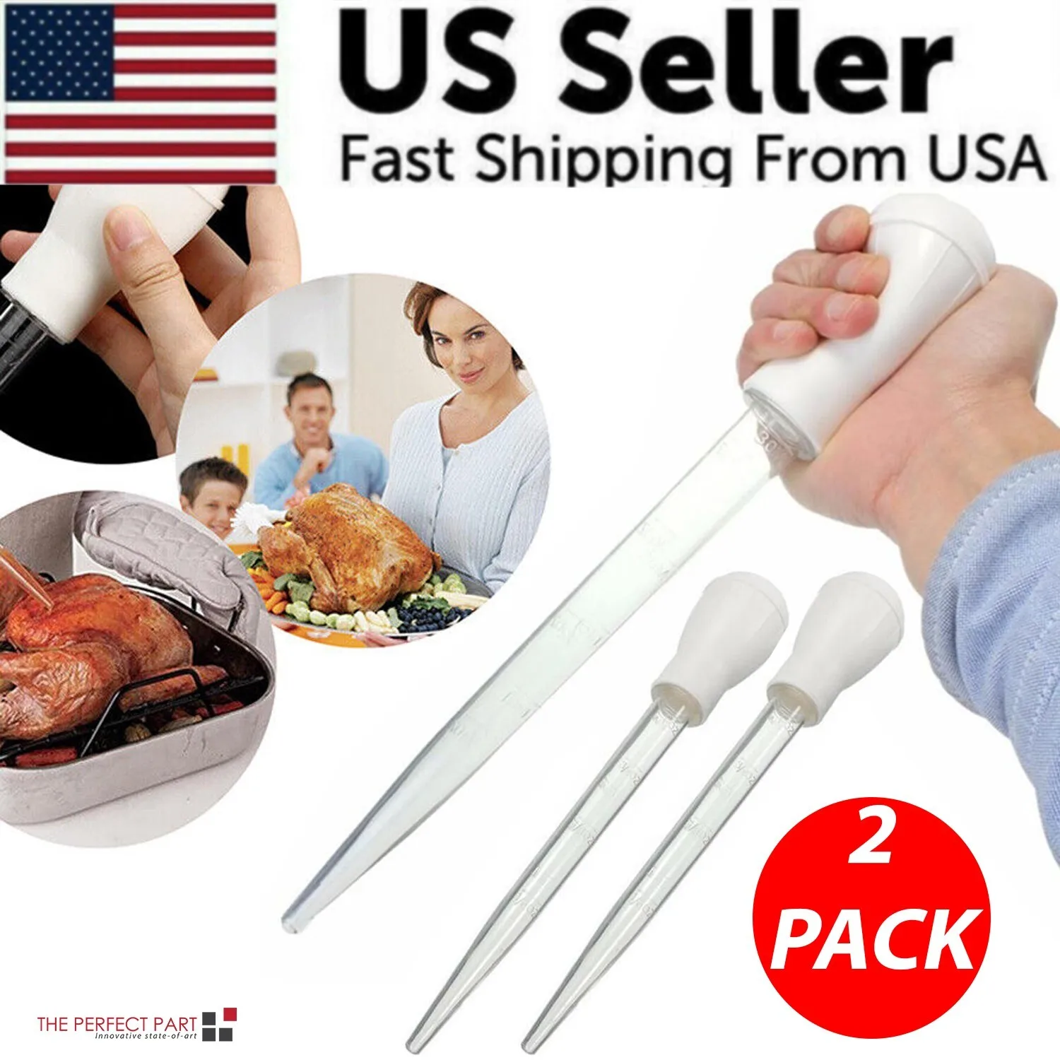 2 PCS Meat & Poultry Baster Heat Resistant BPA Free Turkey Syringe Flavor 30ML
2 PCS Meat & Poultry Baster Heat Resistant BPA Free Turkey Syringe Flavor 30ML