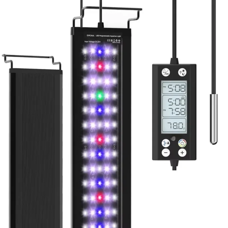 SIROKA 24/7 Programmable Aquarium Light with LCD Thermometer for Aquatic Plants Memory Function Cycle for Tanks
SIROKA 24/7 Programmable Aquarium Light with LCD Thermometer for Aquatic Plants Memory Function Cycle for Tanks