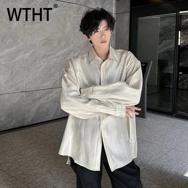 WTHT Trendy 2026 Summer Men's Liquid Metal Solid Color Loose Shirts Fashion Long Sleeves Lapel Casual Tops Male 2A3081
WTHT Trendy 2026 Summer Men's Liquid Metal Solid Color Loose Shirts Fashion Long Sleeves Lapel Casual Tops Male 2A3081