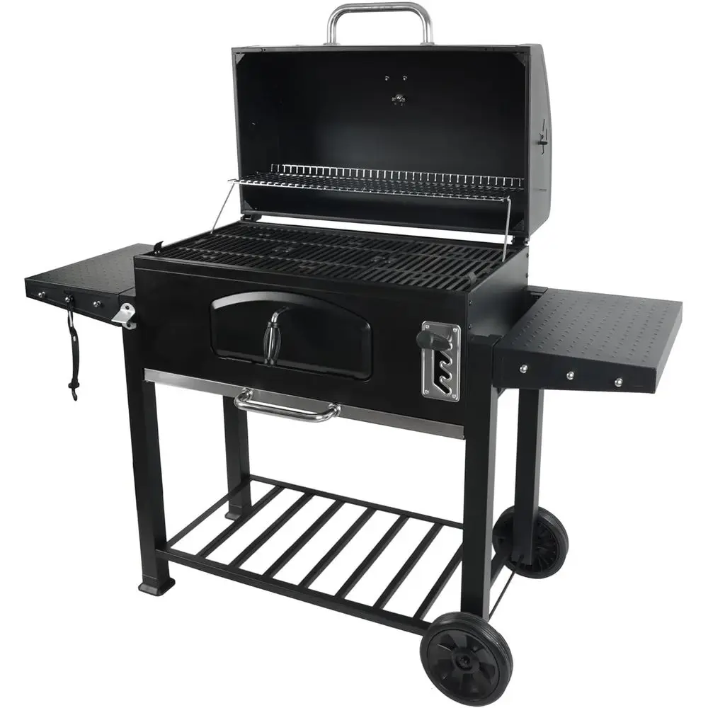 32-Inch Charcoal Grill with Warming Rack, Side Shelves, Storage, and Wheels for Outdoor Cooking and Camping
32-Inch Charcoal Grill with Warming Rack, Side Shelves, Storage, and Wheels for Outdoor Cooking and Camping