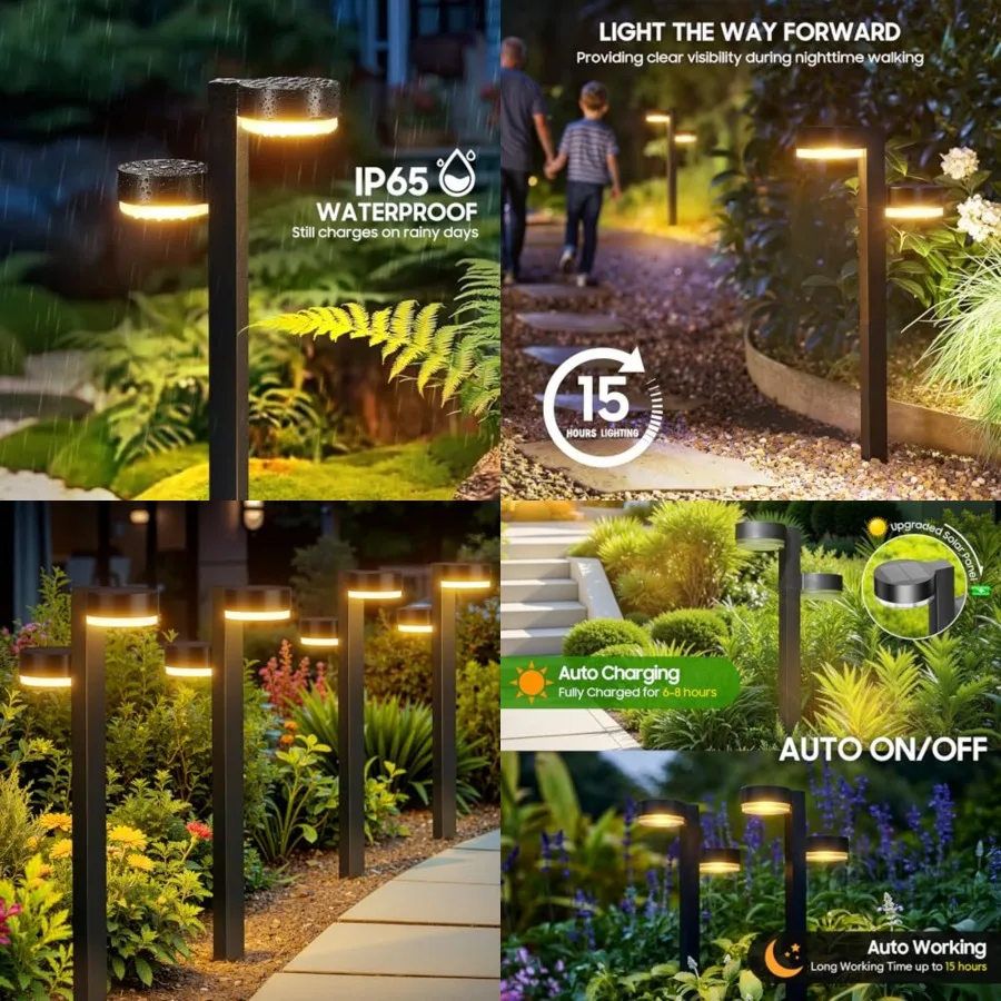 Solar Pathway Lights Outdoor Waterproof, 6 Pack with 12 Head Solar Lights Outdoor Super Bright Up to 15Hrs, Auto On/Off Garden
Solar Pathway Lights Outdoor Waterproof, 6 Pack with 12 Head Solar Lights Outdoor Super Bright Up to 15Hrs, Auto On/Off Garden