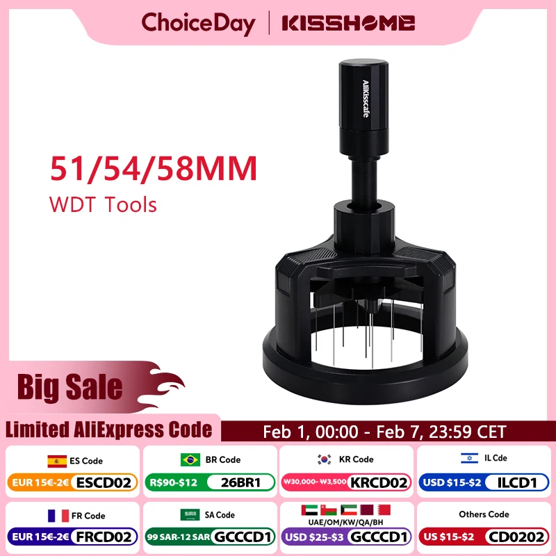 Alikisscafe Espresso Stirrer Distribution Tool Rotary Coffee Needle Distributor For 51mm 53mm 58mm Portafilter Barista WDT Tools
Alikisscafe Espresso Stirrer Distribution Tool Rotary Coffee Needle Distributor For 51mm 53mm 58mm Portafilter Barista WDT Tools