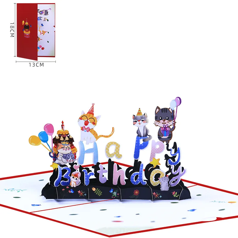1 Pop-up Birthday Card 3D Birthday Cat Creative Cards Handmade Hollow Paper Carving Cute Cartoon Blessing Gift Thank You Card
1 Pop-up Birthday Card 3D Birthday Cat Creative Cards Handmade Hollow Paper Carving Cute Cartoon Blessing Gift Thank You Card