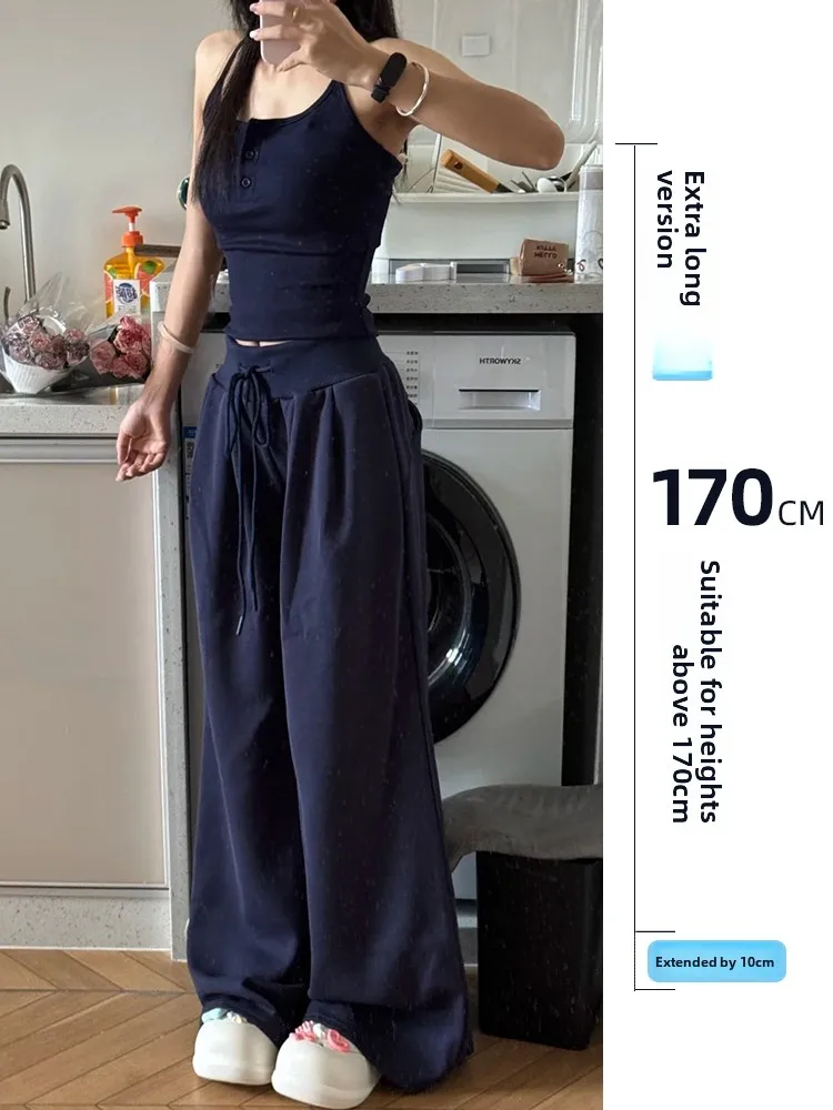 Женские широкие брюки с высокой талией, синие, с отворотами, удлиненные, повседневные, свободные, прямого кроя, для ранней осени
Женские широкие брюки с высокой талией, синие, с отворотами, удлиненные, повседневные, свободные, прямого кроя, для ранней осени
