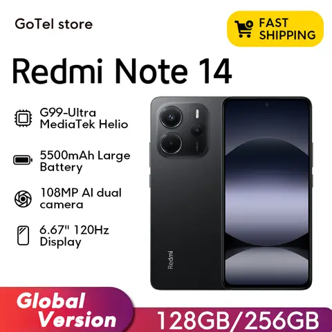 Xiaomi Redmi Note 14 Versione globale MediaTek Helio G99-Ultra 120Hz 108MP Fotocamera AI 5500mAh 33W 6,67" AMOLED