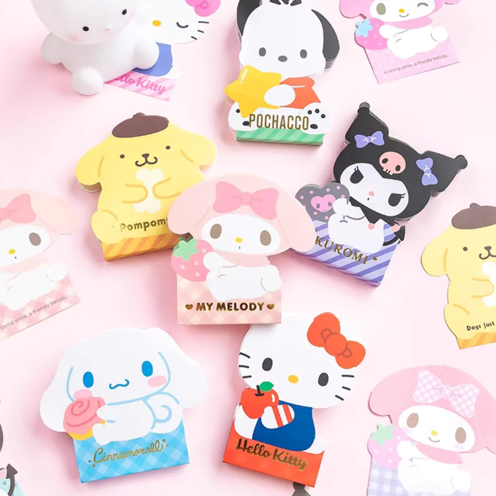Блокнот Sanrio Hello Kitty Cinnamoroll с рисунком мелодии Kuromi Pochacco, студенческие канцелярские принадлежности, этикетка, информационная бумага, подарки для девочек
Блокнот Sanrio Hello Kitty Cinnamoroll с рисунком мелодии Kuromi Pochacco, студенческие канцелярские принадлежности, этикетка, информационная бумага, подарки для девочек