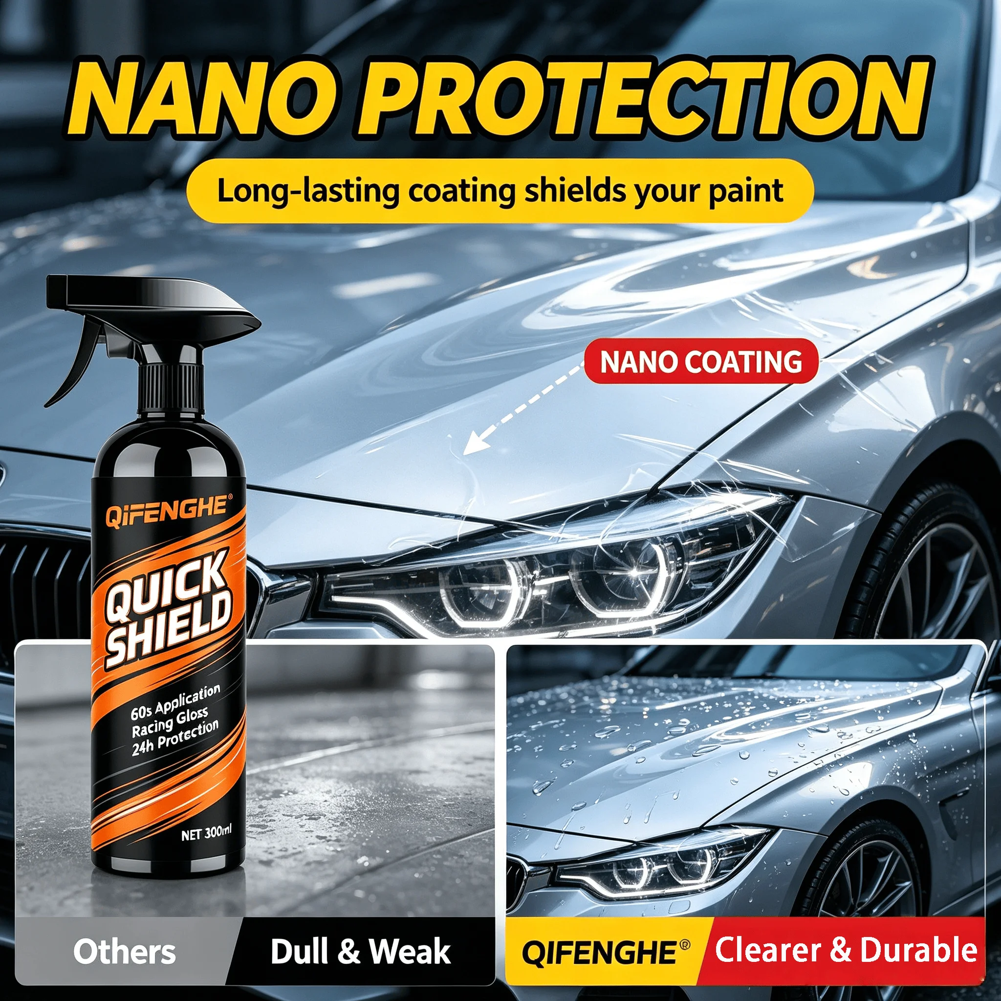 Nano Coating Agent 300ml - Long-Lasting Paint Protection, Mirror Shine & UV Resistant for Cars
Nano Coating Agent 300ml - Long-Lasting Paint Protection, Mirror Shine & UV Resistant for Cars