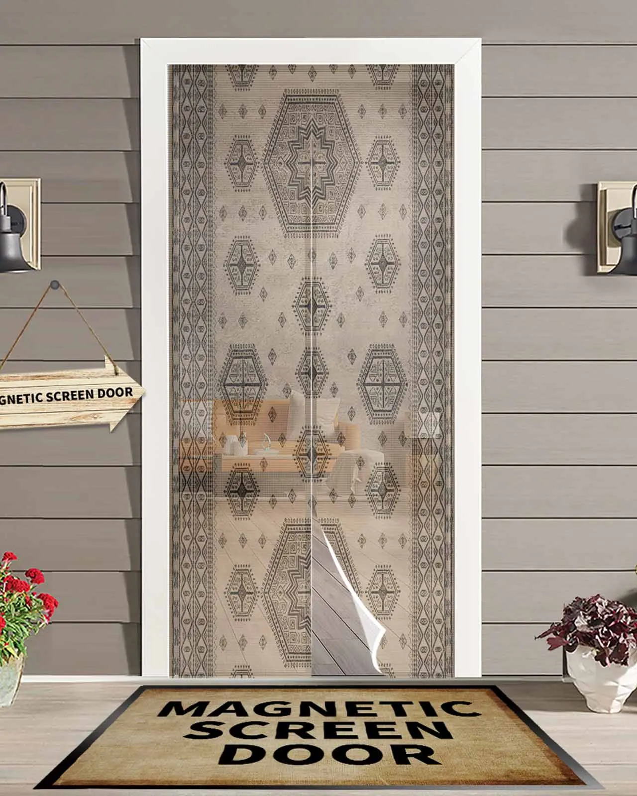 Vintage Medieval Brown Lines Magnetic Door Curtain Living Room Bedroom Home Anti-mosquito Screen Door Curtain
Vintage Medieval Brown Lines Magnetic Door Curtain Living Room Bedroom Home Anti-mosquito Screen Door Curtain