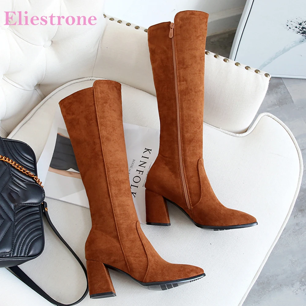 Совершенно новые зимние удобные черные женские сапоги до колена на высоком каблуке, женские модельные туфли, большие маленькие размеры 11, 32, 43 47 
Совершенно новые зимние удобные черные женские сапоги до колена на высоком каблуке, женские модельные туфли, большие маленькие размеры 11, 32, 43 47