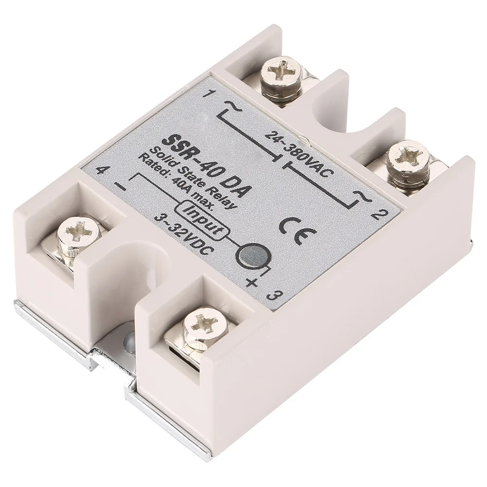 Single Phase DC-AC Solid State Relay SSr 40DA 40A Input 3-32V DC Output 24-380V AC
Single Phase DC-AC Solid State Relay SSr 40DA 40A Input 3-32V DC Output 24-380V AC