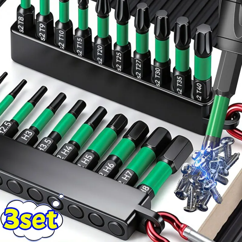 Magnetic Mounting Screw Bit Set 6.5mm S2 Alloy High Hardness Strong Magnetism Hex Shank Impact Resistant Home Repair Tool Set
Magnetic Mounting Screw Bit Set 6.5mm S2 Alloy High Hardness Strong Magnetism Hex Shank Impact Resistant Home Repair Tool Set