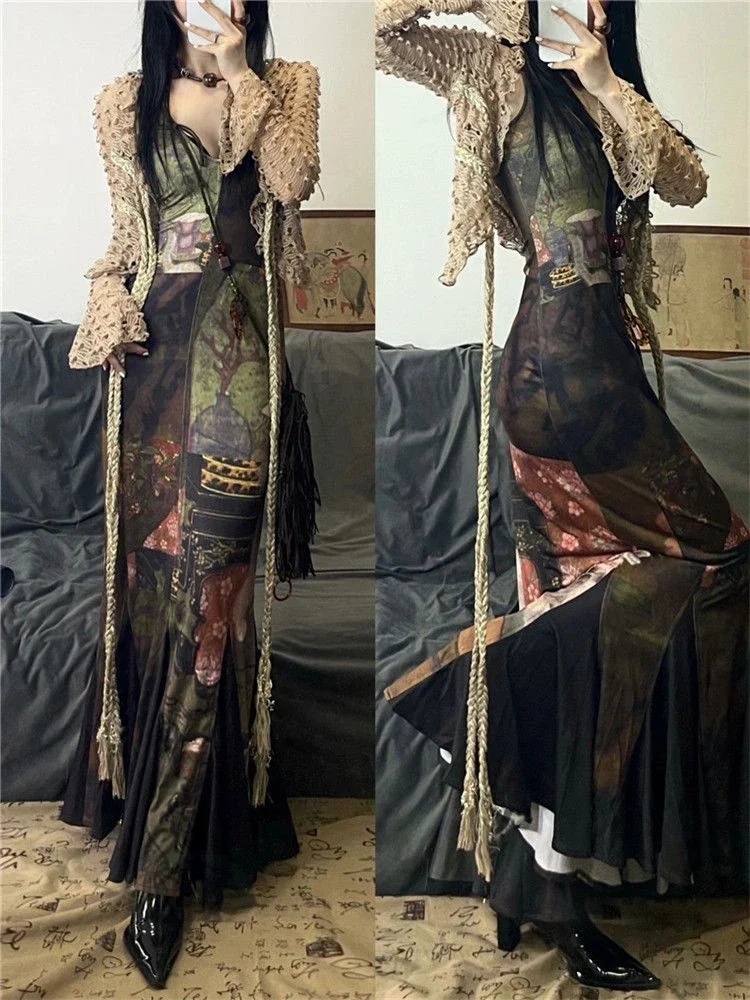 Summer Y2k Aesthetic Print Long Dress Women Streetwear Vintage Patchwork Sexy Midi Dresses Sexy Slim Waist Grunge Vestidos New
Summer Y2k Aesthetic Print Long Dress Women Streetwear Vintage Patchwork Sexy Midi Dresses Sexy Slim Waist Grunge Vestidos New