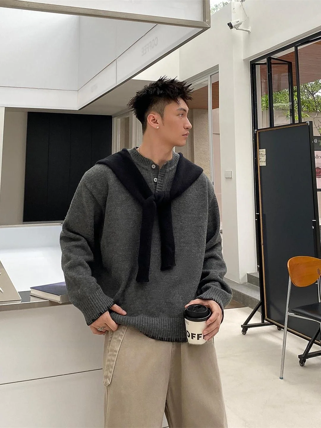 American Sle Loose Fit Long Sve Henry Collar Knitwear Fake Two-Piece oulder awl Men's Autumn Winter Faion Vintage ...
American Sle Loose Fit Long Sve Henry Collar Knitwear Fake Two-Piece oulder awl Men's Autumn Winter Faion Vintage ...