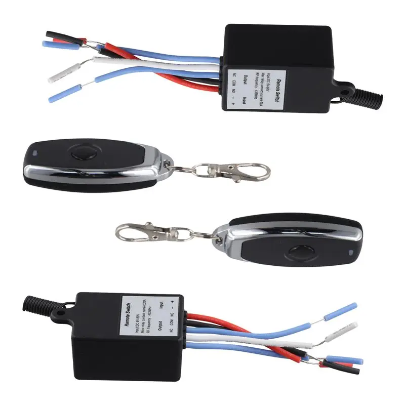 433Mhz Universal Wireless Remote Control Switch DC 12V 24V 1CH Relay Receiver Module With 1 Channel Remote Transmitter
433Mhz Universal Wireless Remote Control Switch DC 12V 24V 1CH Relay Receiver Module With 1 Channel Remote Transmitter