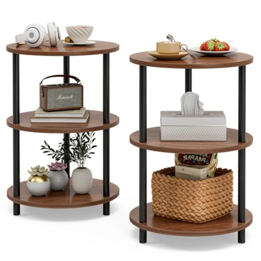 Small Round End Table - 3 Tier Design Accent Table Narrow Side or Bedside Stand Industrial Vintage Nightstand for Bedroom Livin
Small Round End Table - 3 Tier Design Accent Table Narrow Side or Bedside Stand Industrial Vintage Nightstand for Bedroom Livin