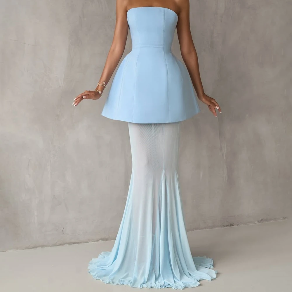 Вечерние платья трапециевидной формы по индивидуальному заказу, длиной до пола, без бретелек, без рукавов, платье для выпускного вечера, простое модное драпированное повседневное вечернее платье с открытой спиной 
Вечерние платья трапециевидной формы по индивидуальному заказу, длиной до пола, без бретелек, без рукавов, платье для выпускного вечера, простое модное драпированное повседневное вечернее платье с открытой спиной