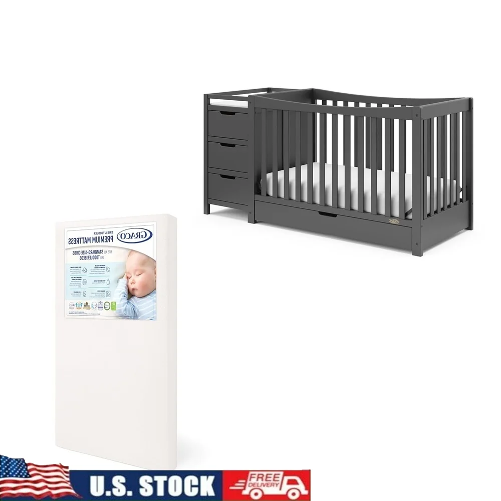 Convertible Nursery Crib and Mattress Set GREENGUARD Gold Certified Baby Furniture Essentials Safe Sleep Unisex-Baby 29.25L x
Convertible Nursery Crib and Mattress Set GREENGUARD Gold Certified Baby Furniture Essentials Safe Sleep Unisex-Baby 29.25L x