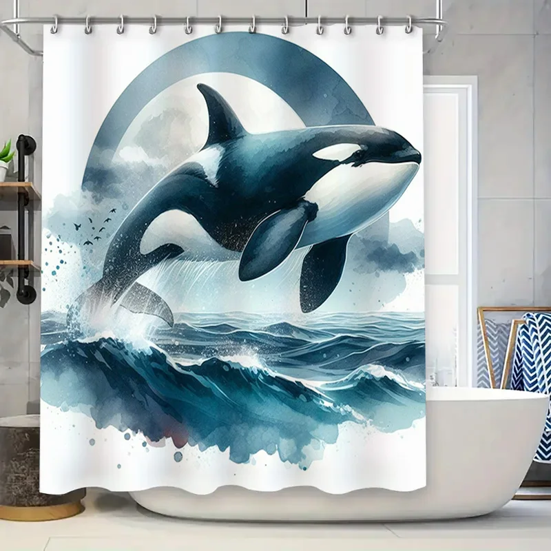 Blue Whale Shower Curtain Bath Decor Waterproof Fabric 3D Print Modern Bathroom Decor SizeCustomizable
Blue Whale Shower Curtain Bath Decor Waterproof Fabric 3D Print Modern Bathroom Decor SizeCustomizable