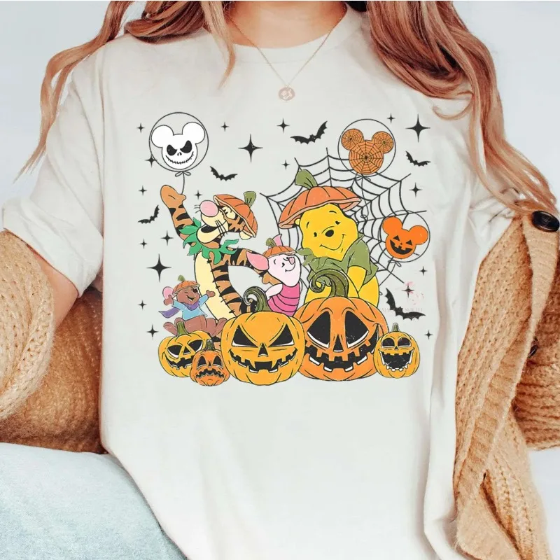 Женская футболка Disney Bear Pumpkin на Хэллоуин, удобная мужская и женская хлопковая повседневная модная одежда в стиле ретро на четыре сезона
Женская футболка Disney Bear Pumpkin на Хэллоуин, удобная мужская и женская хлопковая повседневная модная одежда в стиле ретро на четыре сезона