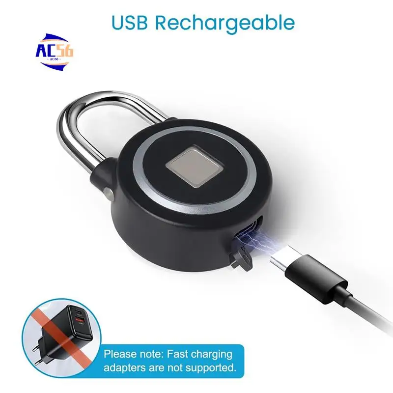 AC56-Fingerprint Padlock, Bluetooth Lock, Mobile APP, Smart Padlock With Keyless Biometric, Water Resistant(Black)
AC56-Fingerprint Padlock, Bluetooth Lock, Mobile APP, Smart Padlock With Keyless Biometric, Water Resistant(Black)