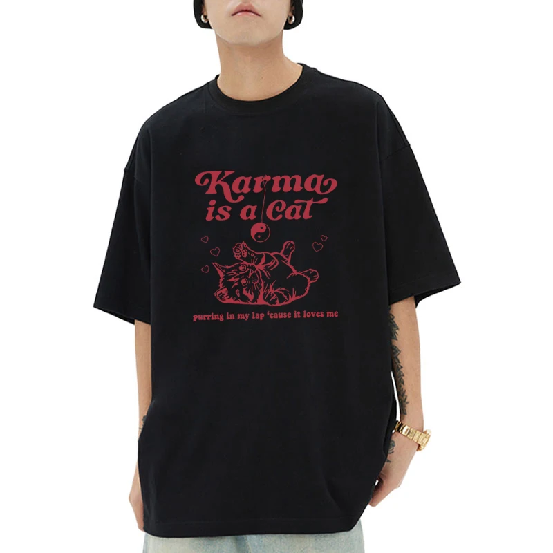 Harajuku Fashion Karma Is A Cat Taylor Midnights Album printed short sleeve T-shirts Men Women Summer Cotton Casual Tops Unisex
Harajuku Fashion Karma Is A Cat Taylor Midnights Album printed short sleeve T-shirts Men Women Summer Cotton Casual Tops Unisex