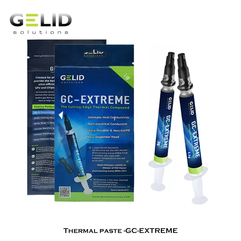 GELID GC-Extreme Thermal Paste/Grease for CPU Cooler PC Processors Conductive Heatsink Plaster Compound Heatsink Plaste
GELID GC-Extreme Thermal Paste/Grease for CPU Cooler PC Processors Conductive Heatsink Plaster Compound Heatsink Plaste