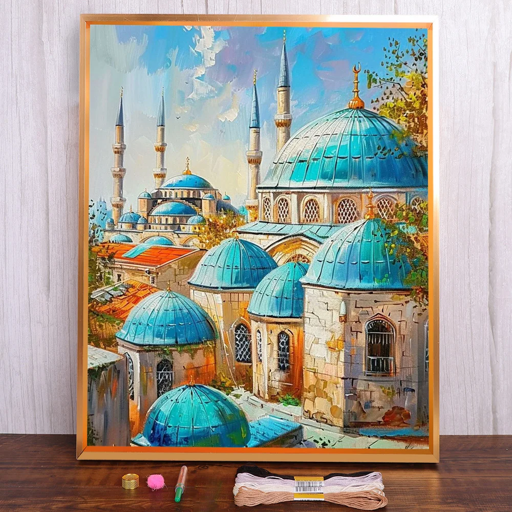 Landscape Town Pre-Printed Cross-Stitch Set Embroidery DMC Threads Craft Painting Sewing Needlework Needle For Adults Counted
Landscape Town Pre-Printed Cross-Stitch Set Embroidery DMC Threads Craft Painting Sewing Needlework Needle For Adults Counted